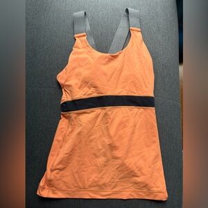 lululemon athletica Orange Tank Top with Gray Straps